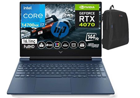 HP Victus 16-R1019NT Intel Core i7-14700HX 96GB DDR5 RAM 512GB SSD 8GB RTX4070 16.1 İnç 144Hz IPS FHD Windows11Home Taşınabilir Bilgisayar 9J221EA31+WeblegelsinÇanta