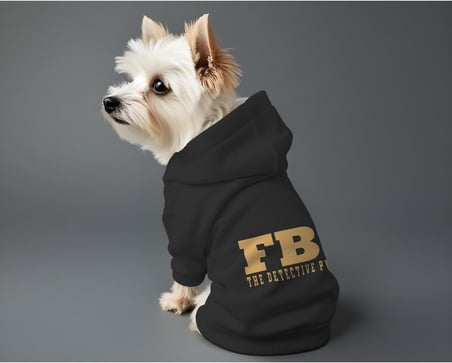 Kedi ve Köpek Kıyafeti &amp; Elbisesi Siyah Hoodie FBI XS