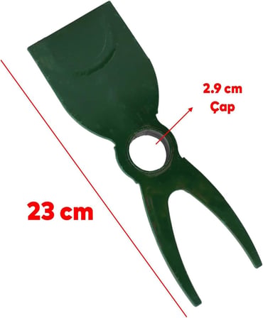 Badem10 Metal Çapa Bahçe Çapası Çift Taraflı Çatallı Düz Hobi Çapa 23 cm Demir Döküm