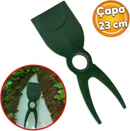 Badem10 Metal Çapa Bahçe Çapası Çift Taraflı Çatallı Düz Hobi Çapa 23 cm Demir Döküm