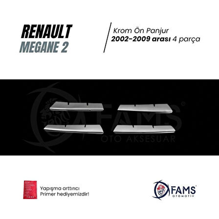Renault Megane 2 Krom Ön Panjur 4 Prç. 2006-2009 P.çelik