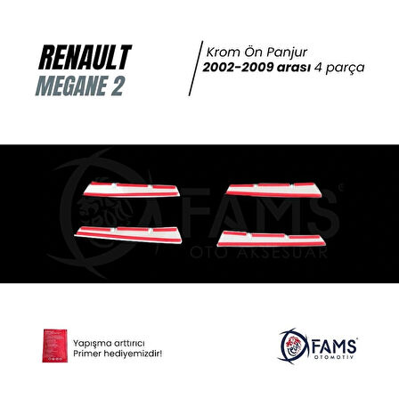 Renault Megane 2 Krom Ön Panjur 4 Prç. 2006-2009 P.çelik