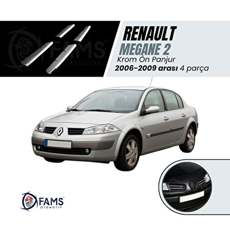 Renault Megane 2 Krom Ön Panjur 4 Prç. 2006-2009 P.çelik