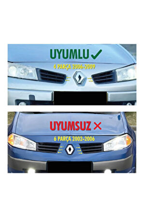 Renault Megane 2 Krom Ön Panjur 4 Prç. 2006-2009 P.çelik