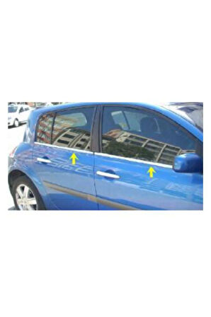 Renault Megane 2 Krom Cam Çıtası 4 Prç. 2002-2009 P. Çelik (HB)