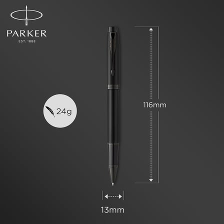 Parker IM Rollerball Kalem | Siyah PVD ile Mat siyah | Siyah Mürekkep Dolgulu İnce Nokta | Hediye Kutusu