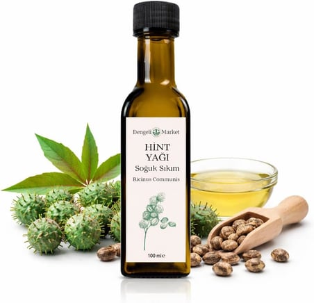 Hint Yağı 100 ml - Soğuk Sıkım Castor Oil, Saç, Kaş, Kirpik ve Cilt Bakımı İçin Nemlendirici ve Besleyici Doğal Bakım Yağı, Vegan ve Katkısız,%100 Saf ve Doğal, Hekzansız