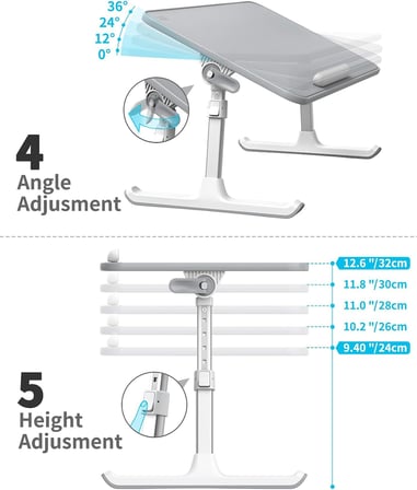 Bix AL30 Ayarlanabilir Laptop Standı Ergonomik Tasarım 17 İnç Uyumlu Taşınabilir Masa Gri