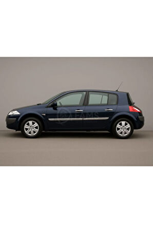 Renault Megane 2 Krom Yan Kapı Çıtası 4 Kapı 2004-2006 Arası P.çelik Uyumlu (Geniş Uzun)