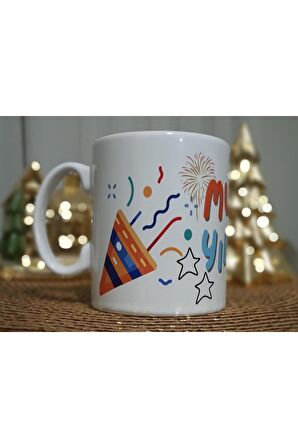 2'li "Noel Baba" & "Mutlu Yıllar" Baskılı Yılbaşı Özel Kupa / Mug Set