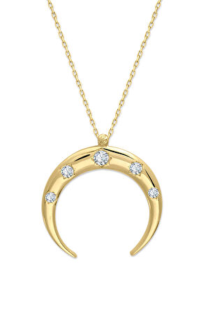 Altın 2.5 Cm Ay Kolye