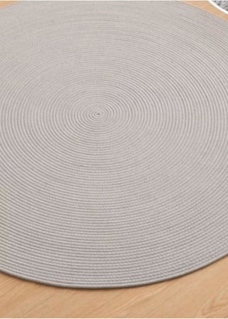 Jüt Paspas, Kilim, Halı, Kapı Önü Paspas, Yuvarlak Paspas, Mutfak Paspası, Banyo Paspası, Hediyelik 110 x 110 gri