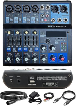 Stüdyo Ekipmanları Midi Live Paket-5 Ses Kartlı Mikser Midi Klavye CX2 Mikrofon Kulaklık