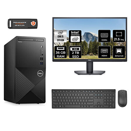 DELL VOSTRO 3020 MN30201D034 i5 13400 36GB RAM 2TB SSD 21.5" FDOS MASAÜSTÜ PC