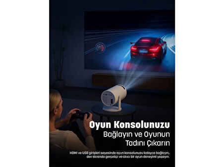 JEERO Oyunlu Projeksiyon Cihazı 2 Kollu -20.000 Oyun -Türkçe Menü Android