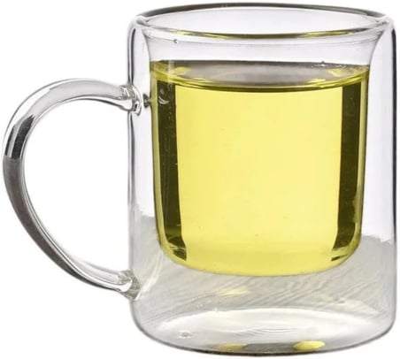 Çift Cidarlı Borosilikat Cam Kupa, 200 ml, Beyaz, Modern, Latte, Filtre Kahve, Bitki Çayı, 1 Adet - 2837