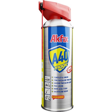 A40 Magic Çok Amaçlı Koruyucu Sprey, 360 Derece Uygulama, Korozyon Önleyici, Yağlayıcı ve Pas Önleyici, Ev, Bahçe, Atölye ve Araç Bakımı İçin
