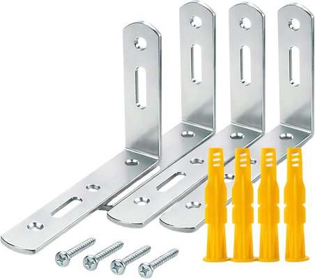 Deprem Sabitleme Aparatı, Metal Mobilya Duvar Sabitleyici, Dolap Devrilme Önleyici, 20x70x120 mm, 4 Adet, Vida ve Dübel Dahil