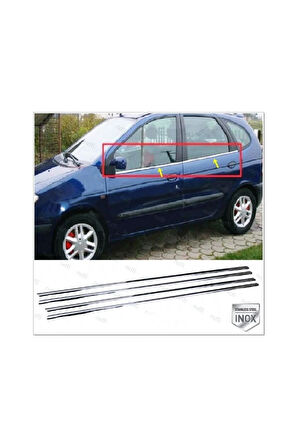 Renault Scenic 1 Krom Cam Çıtası 4 Prç. 1999-2003 Arası Paslanmaz Çelik