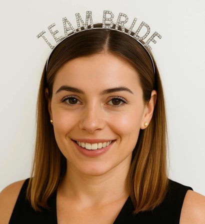 Gümüş Renk Team Bride Taç Plastik – Gelin ve Nedime Tacı