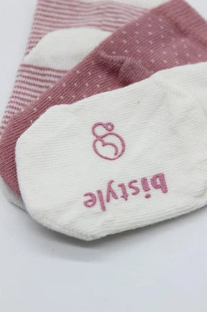 NessiWorld Puanlı Kaymaz Penye Soket Çorap 3'Lü BS10108 Pudra