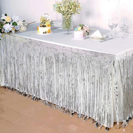 Gümüş Metalize Masa Eteği 275x75 cm – Kendinden Yapışkanlı