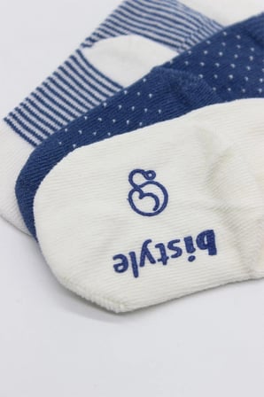NessiWorld Puanlı Kaymaz Penye Soket Çorap 3'Lü BS10108 İndigo(ADET FİYATIDIR)