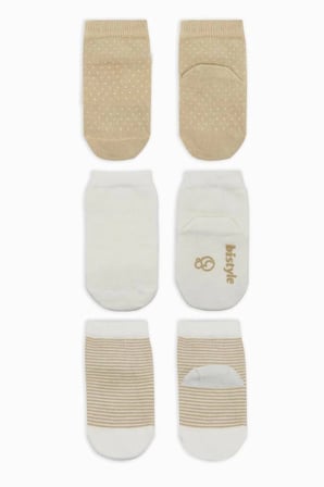 NessiWorld Puanlı Kaymaz Penye Soket Çorap 3'Lü BS10108 Bej