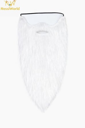 Beyaz Renk Lastikli Uzun Takma Sakal 40 cm