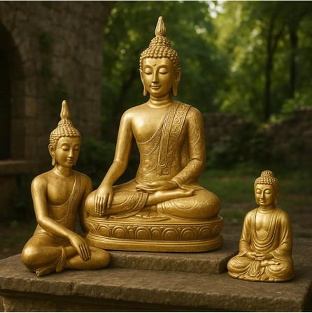 Decostonebiga BUDA ÜÇLÜ SET Altın 22 x 18