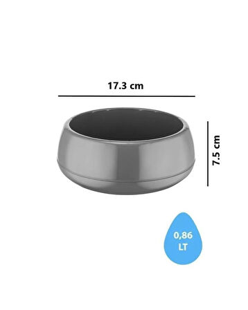Omnipazar SO-EAS1 Elvan Arajman Sukulent Kaktüs Saksı 0.86 lt Antrasit 6 Adet