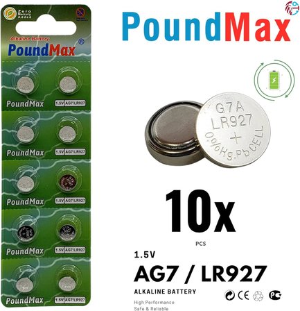 10x AG7, LR57, LR927, 395 1,5V Alkalin Pil Düğme Hücreleri, SR927, SR927W Saat oyuncakları, küçük elektronik cihazlar, saatler, araba anahtarları, uzaktan kumandalar, teraziler için