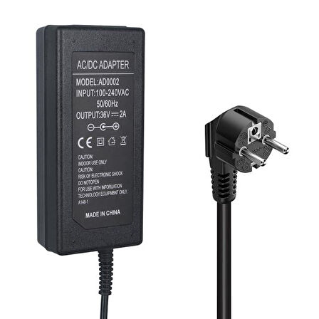 Powermaster 36 Volt 2 Amper 3 Pin Scooter Şarj Adaptörü AD0002