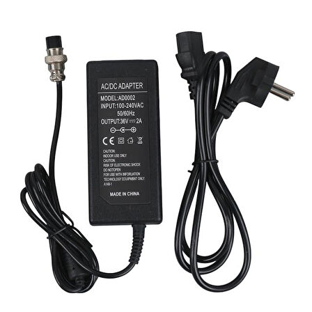 Powermaster 36 Volt 2 Amper 3 Pin Scooter Şarj Adaptörü AD0002