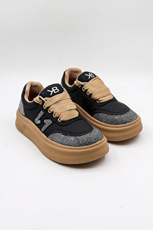 KristeBell İthal Özel Seri Kadın Sneaker Ayakabbı KB1002 - Siyah - 36