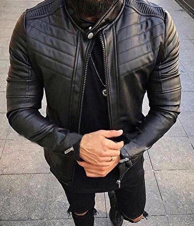 slim fit suni deri mont--tc-102--