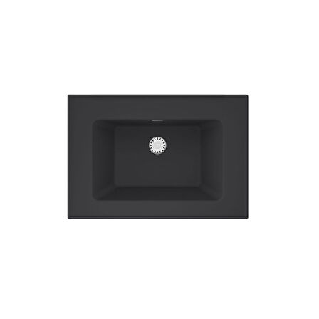 Real Stone ZENITH 65 Etajerli Antrasit Granit Banyo Lavabosu 65x45
