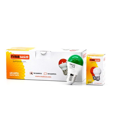 10 ADET 1W E27 YEŞiL YUVARLAK GECE LAMBASI LED AMPUL EAMP-075 (2818)