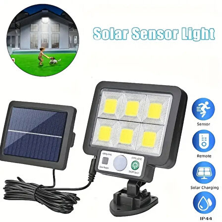 120 Cob LED Solar Panel Güneş Enerjili 3 Mod Duvar Lambası (2818)