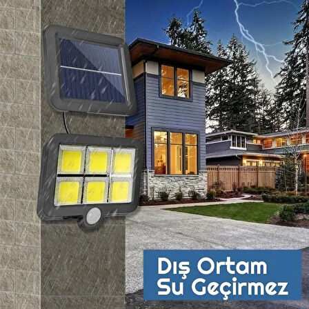 120 Cob LED Solar Panel Güneş Enerjili 3 Mod Duvar Lambası (2818)