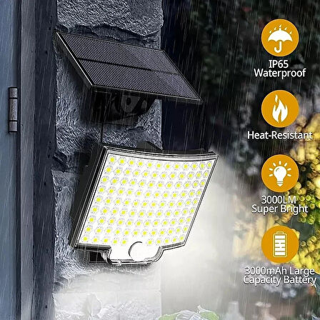 Solar Bahçe Aydınlatma Lambası 108 Led LF-2501B (2818)