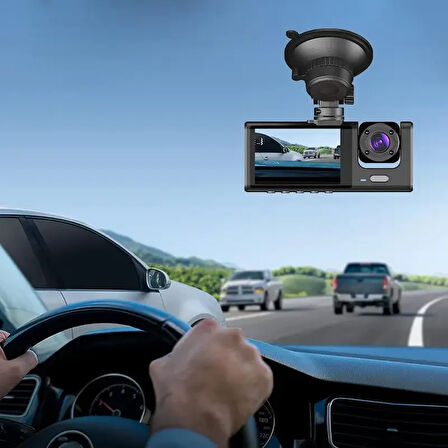 Araç Araba Kamerasi Black Box Traffic Recorder  3 Kameralı (2818)