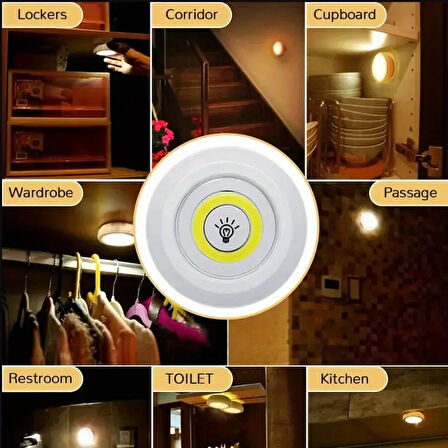 Uzaktan Kumandalı Yapışkanlı 3&amp;apos;lü Led Spot Lamba (2818)