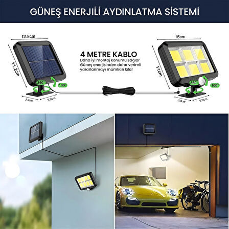 Güneş Enerjili Hareket Sensörlü Bahçe Lambası SL-F100 (2818)