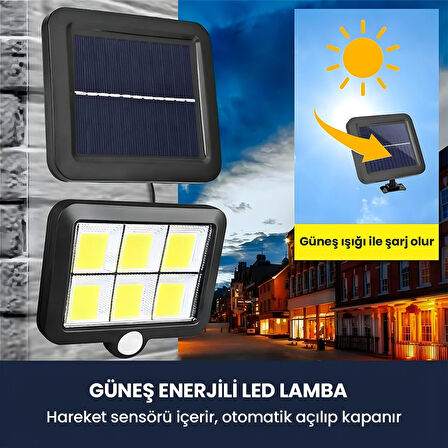 Güneş Enerjili Hareket Sensörlü Bahçe Lambası SL-F100 (2818)