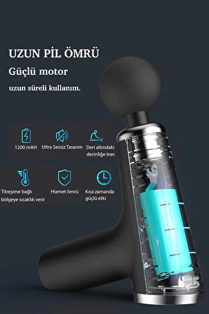 Mini Profesyonel Şarjlı Masaj Aleti 4 Başlıklı KH-800 (2818)