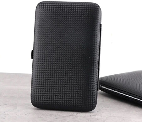 18 Parça Manikür Pedikür Set Kutusu Çelik Deri Çantalı Bakım Seti (2818)