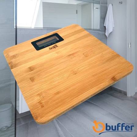 Techfit Bambu Banyo Baskülü Yüksek Hassasiyetli Darbelere Dijital Dayanıklı Terazi Tf 1065 Max 180kg (2818)