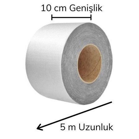 Yüksek Sıcaklık Dayanan Su Geçirmez Çatı Boru Duvar Çatlak Onarıcı Yapışkan Bant Folyo 10 cm (2818)
