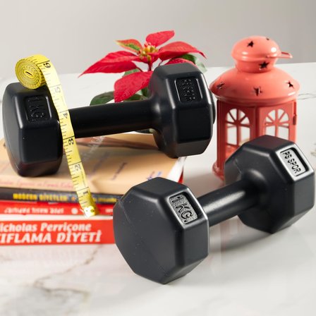 PS SPOR Dambıl Seti, 2 Adet x 1 kg, Siyah, Dayanıklı Tasarım